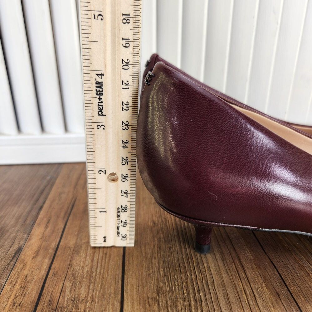 Sam Edelman Franci Burgundy Leather Kitten Heels Womens Sz 9 M Red Elegant Pump - Picture 10 of 12